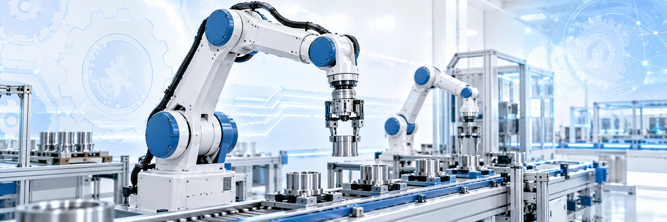 Robot công nghiệp trong dây chuyền sản xuất